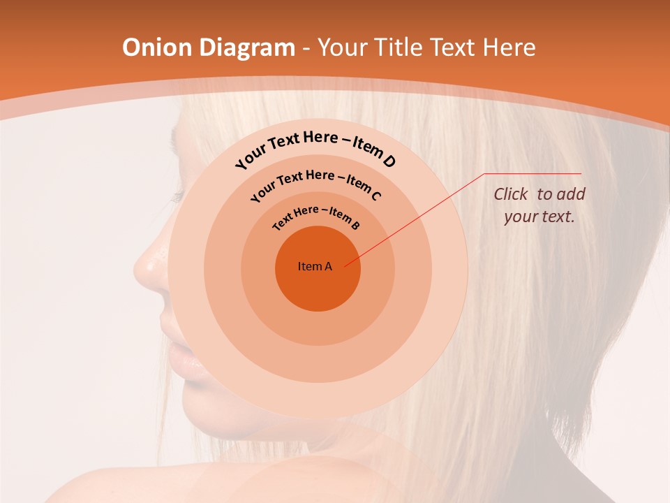 A Woman With Blonde Hair Is Looking Down PowerPoint Template