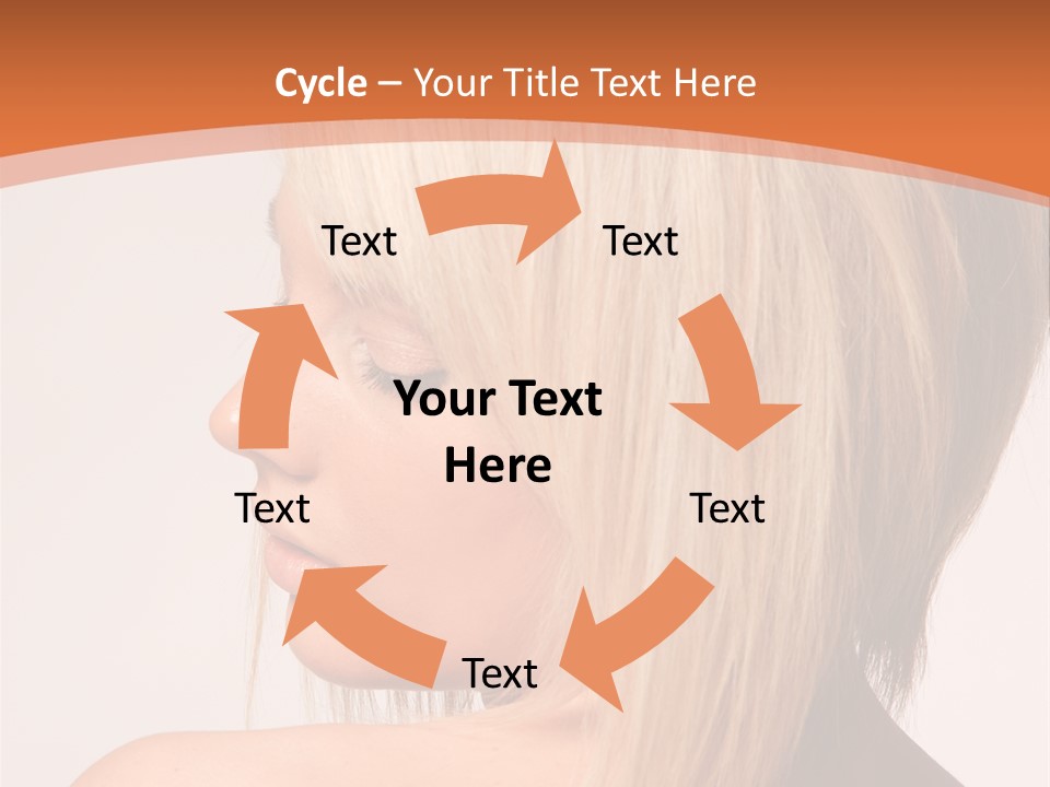 A Woman With Blonde Hair Is Looking Down PowerPoint Template