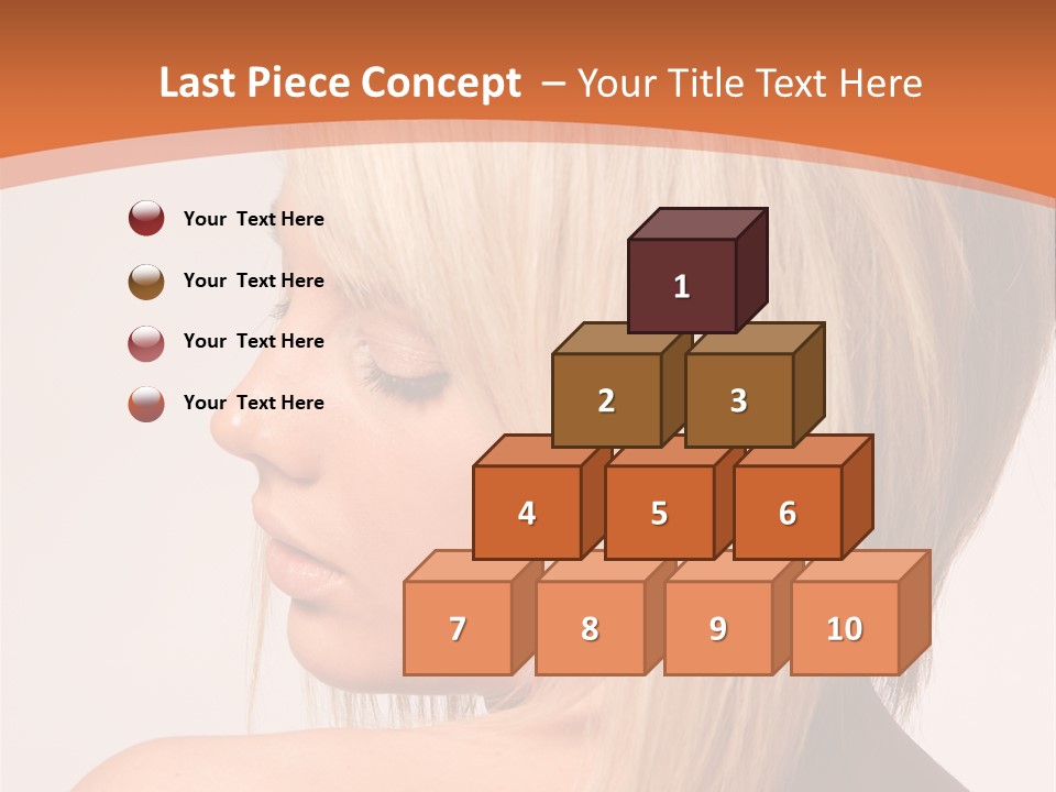 A Woman With Blonde Hair Is Looking Down PowerPoint Template