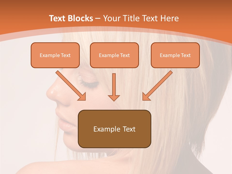 A Woman With Blonde Hair Is Looking Down PowerPoint Template