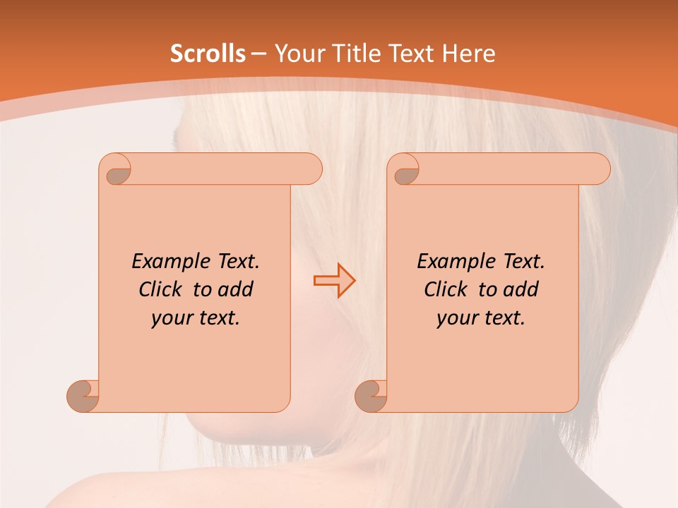 A Woman With Blonde Hair Is Looking Down PowerPoint Template
