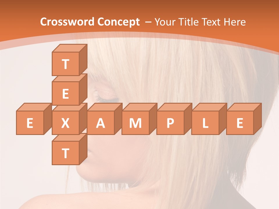 A Woman With Blonde Hair Is Looking Down PowerPoint Template