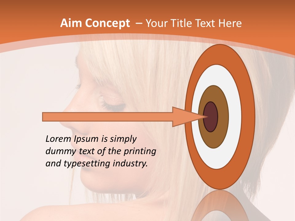 A Woman With Blonde Hair Is Looking Down PowerPoint Template