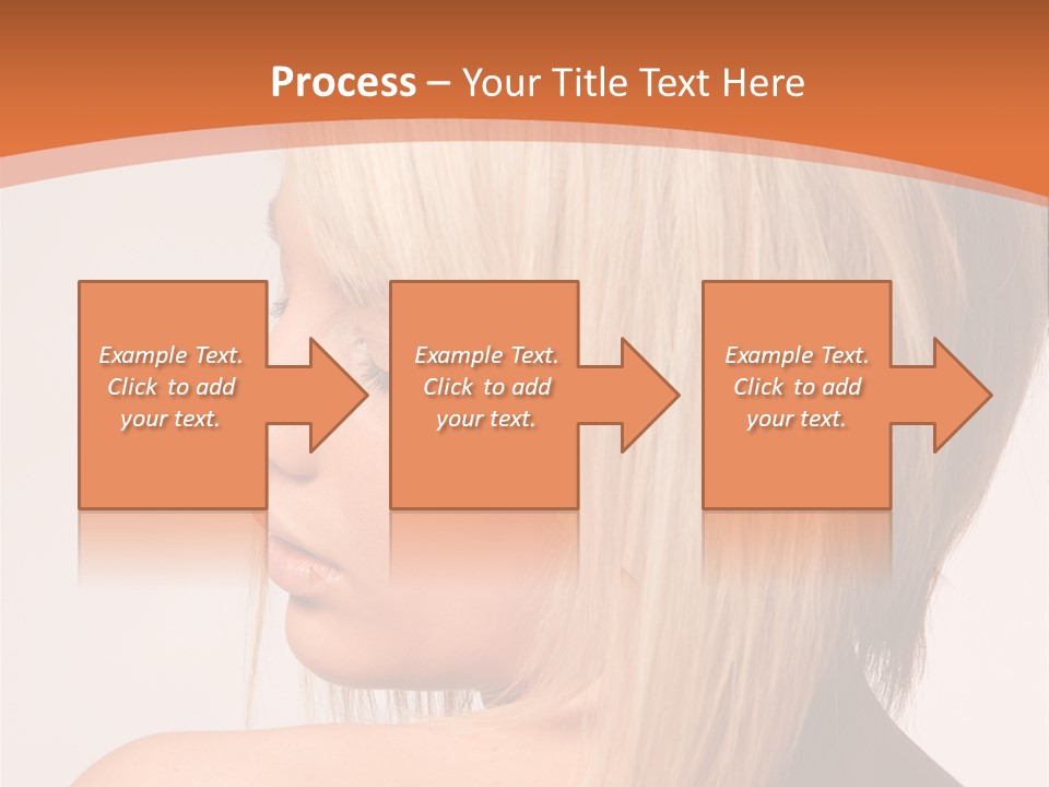 A Woman With Blonde Hair Is Looking Down PowerPoint Template