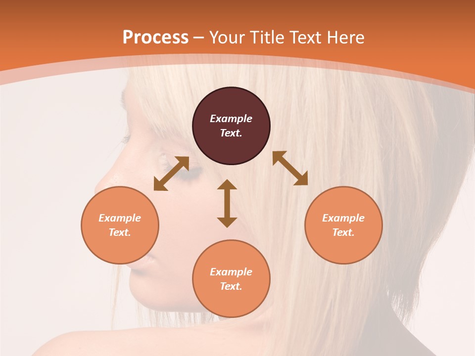 A Woman With Blonde Hair Is Looking Down PowerPoint Template