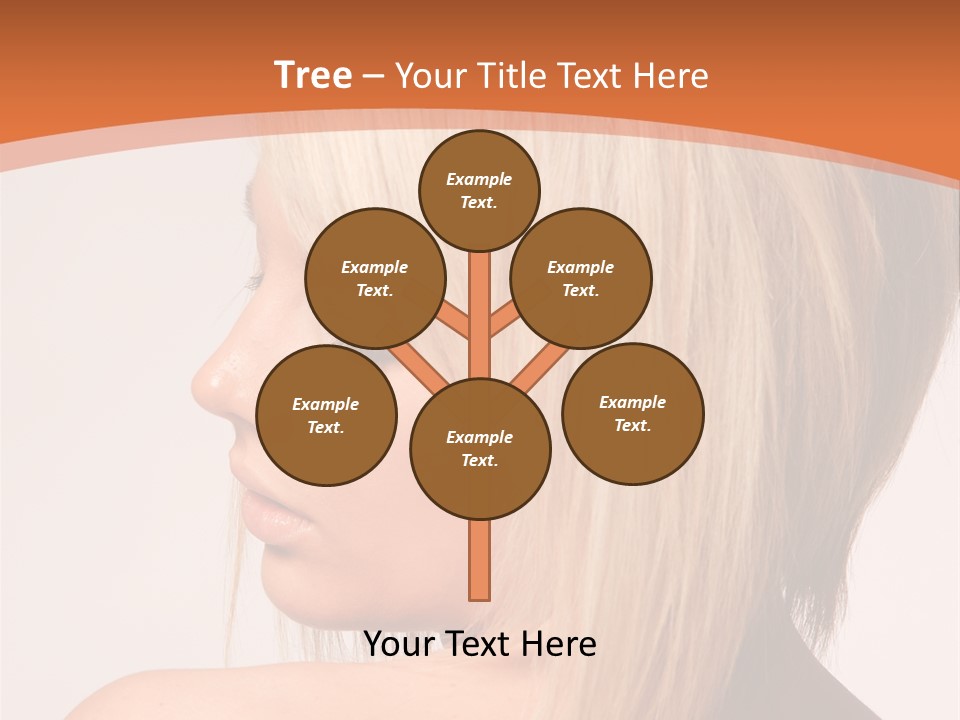 A Woman With Blonde Hair Is Looking Down PowerPoint Template