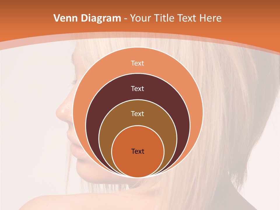 A Woman With Blonde Hair Is Looking Down PowerPoint Template