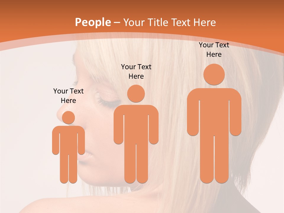 A Woman With Blonde Hair Is Looking Down PowerPoint Template