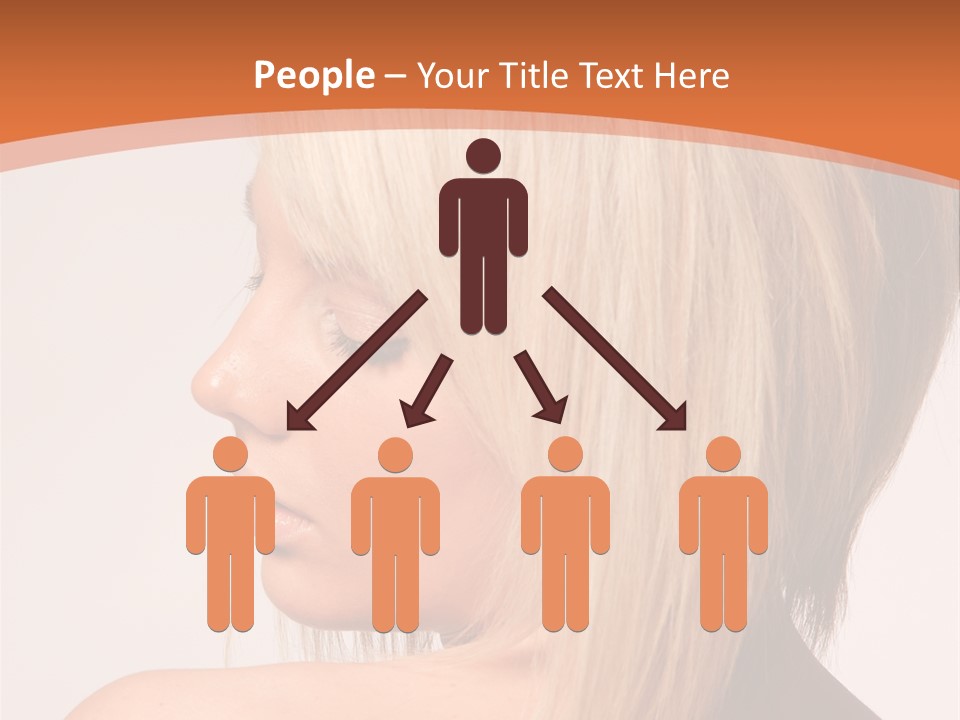 A Woman With Blonde Hair Is Looking Down PowerPoint Template