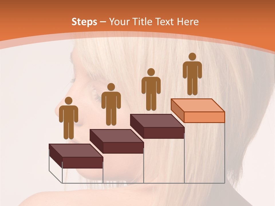A Woman With Blonde Hair Is Looking Down PowerPoint Template