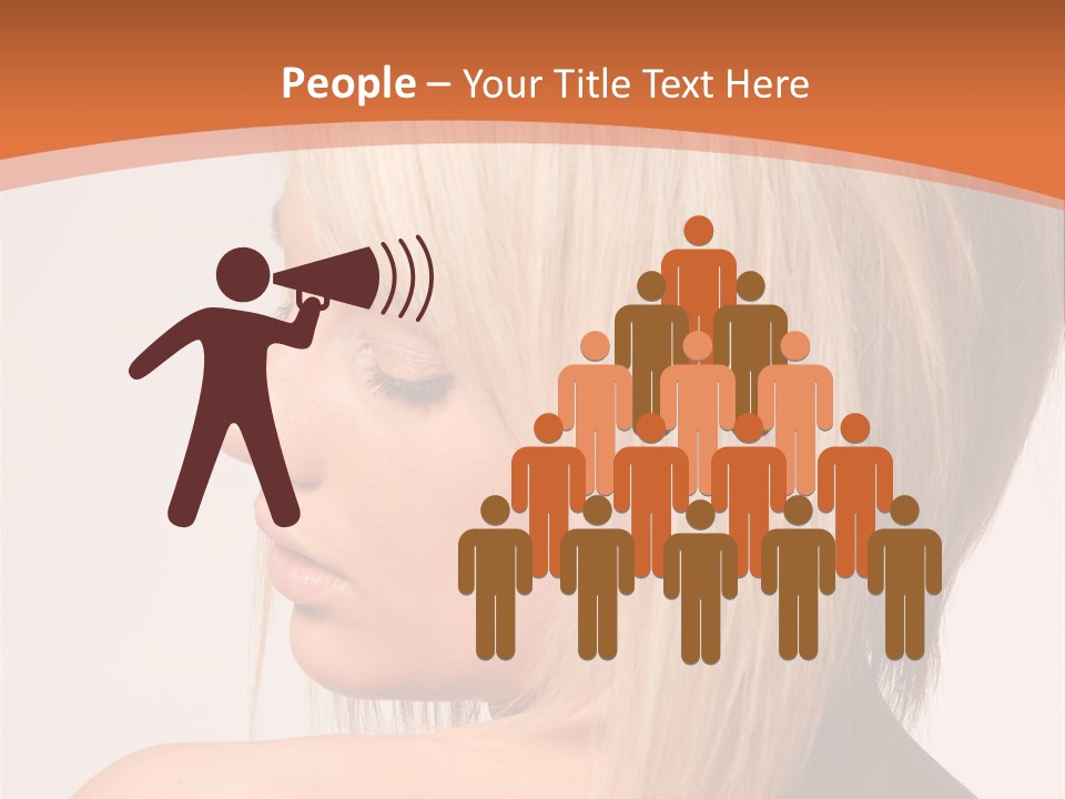 A Woman With Blonde Hair Is Looking Down PowerPoint Template