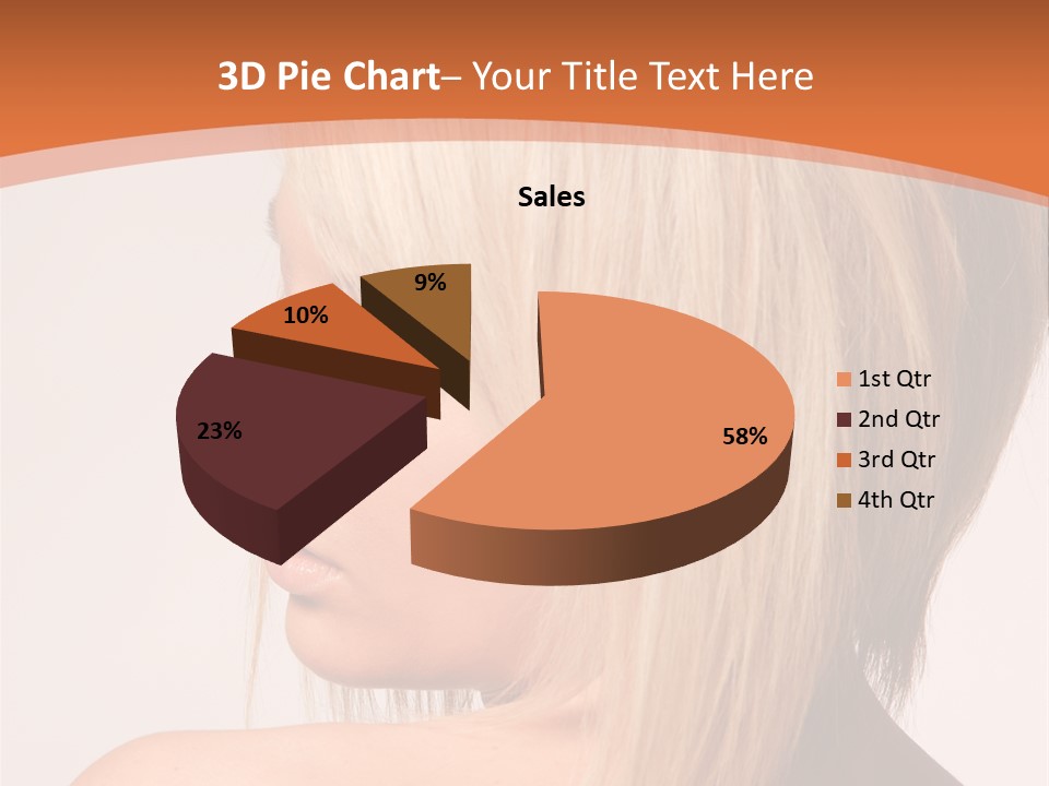 A Woman With Blonde Hair Is Looking Down PowerPoint Template