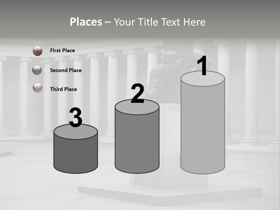 A Black And White Photo Of A Statue Of A Man PowerPoint Template