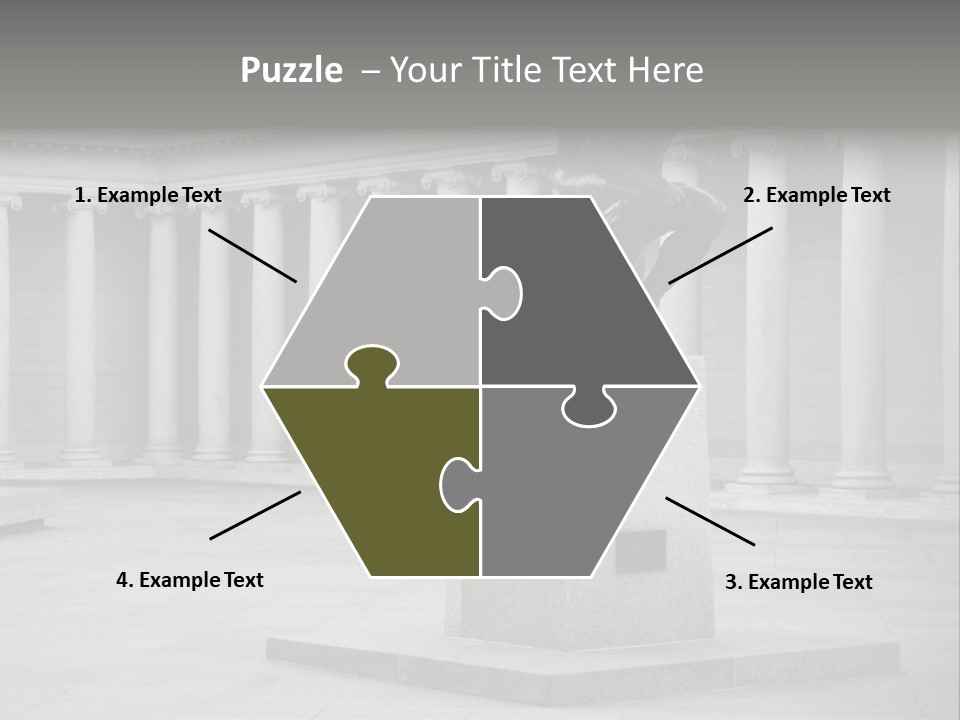 A Black And White Photo Of A Statue Of A Man PowerPoint Template