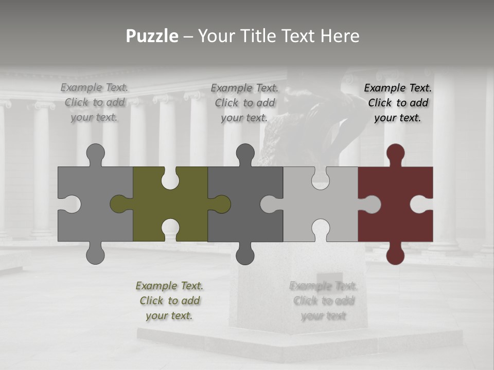 A Black And White Photo Of A Statue Of A Man PowerPoint Template