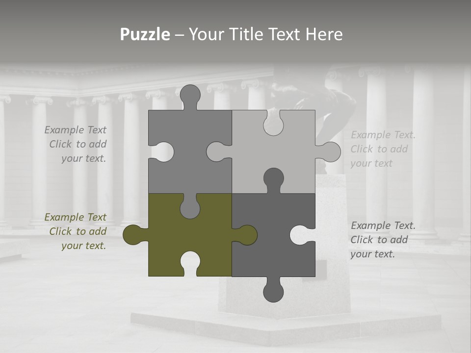 A Black And White Photo Of A Statue Of A Man PowerPoint Template