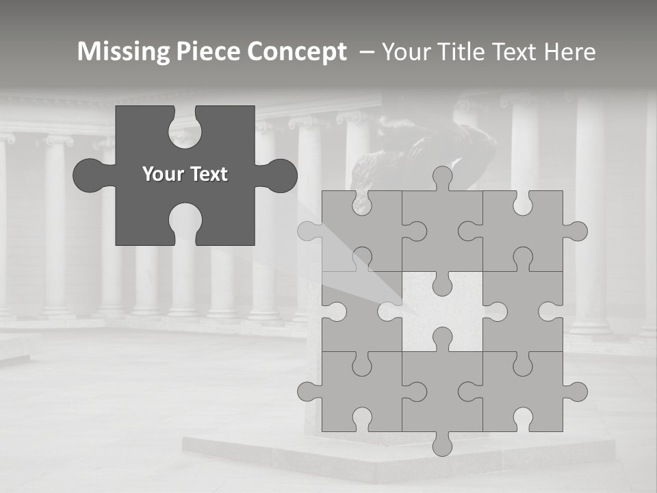 A Black And White Photo Of A Statue Of A Man PowerPoint Template