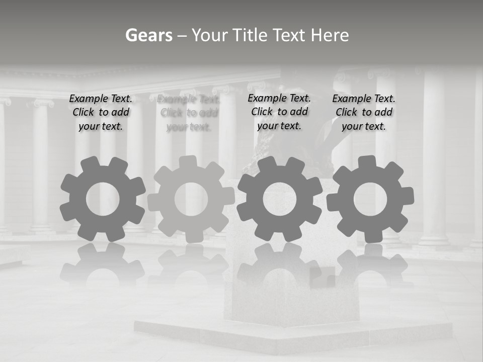 A Black And White Photo Of A Statue Of A Man PowerPoint Template