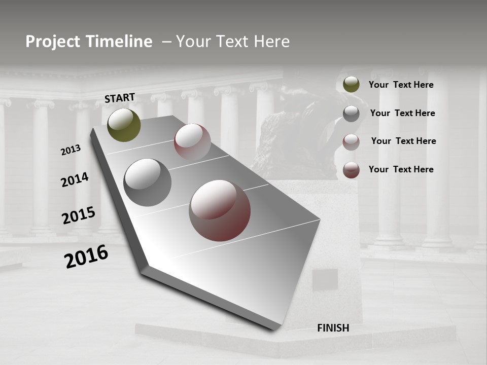 A Black And White Photo Of A Statue Of A Man PowerPoint Template