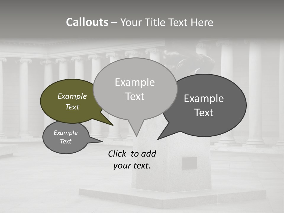 A Black And White Photo Of A Statue Of A Man PowerPoint Template