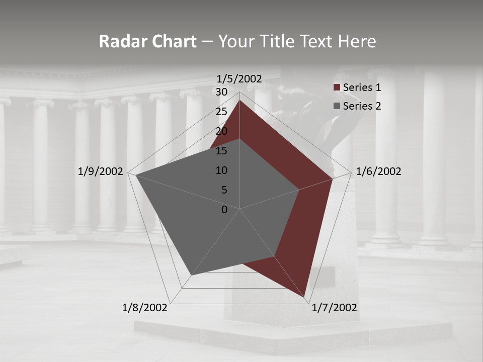A Black And White Photo Of A Statue Of A Man PowerPoint Template