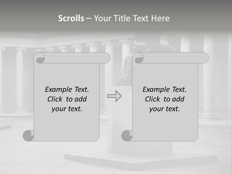 A Black And White Photo Of A Statue Of A Man PowerPoint Template