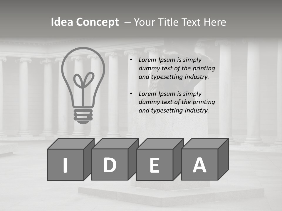 A Black And White Photo Of A Statue Of A Man PowerPoint Template