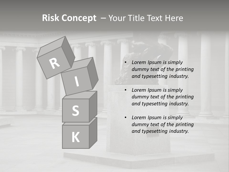 A Black And White Photo Of A Statue Of A Man PowerPoint Template