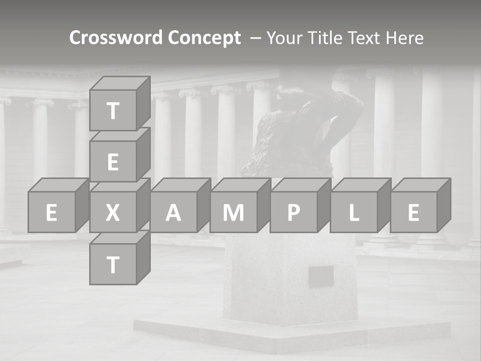 A Black And White Photo Of A Statue Of A Man PowerPoint Template