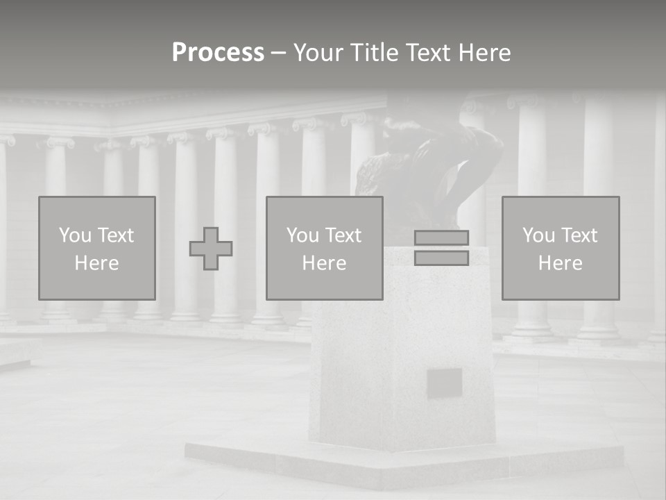 A Black And White Photo Of A Statue Of A Man PowerPoint Template
