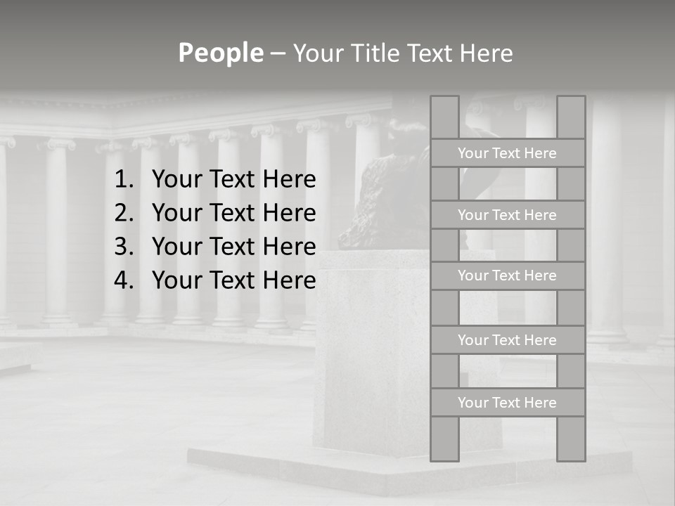 A Black And White Photo Of A Statue Of A Man PowerPoint Template