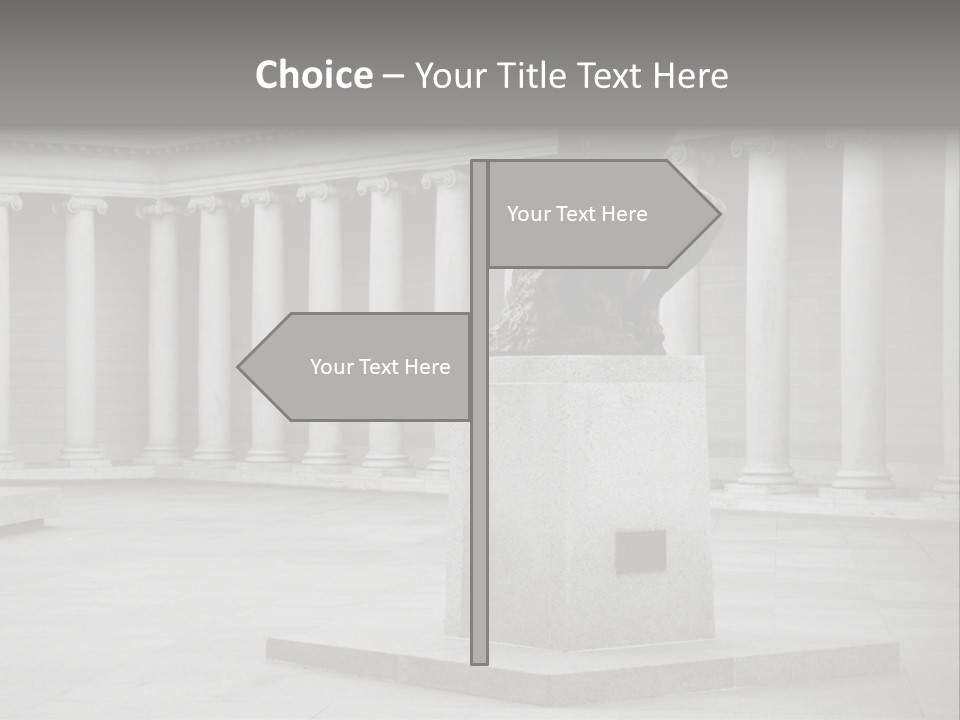 A Black And White Photo Of A Statue Of A Man PowerPoint Template