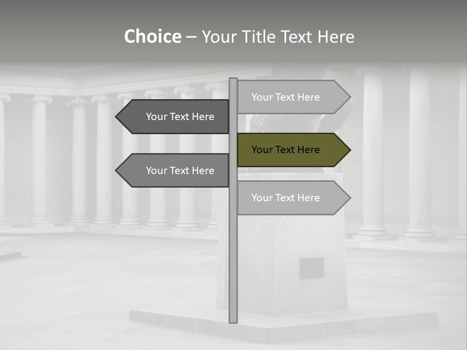 A Black And White Photo Of A Statue Of A Man PowerPoint Template