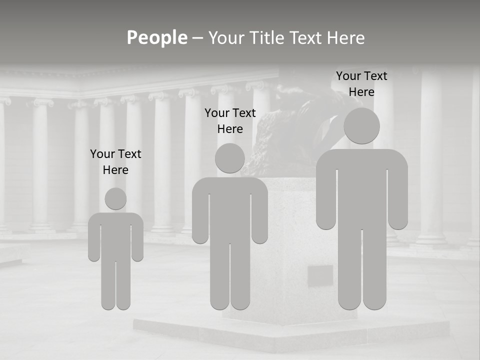 A Black And White Photo Of A Statue Of A Man PowerPoint Template