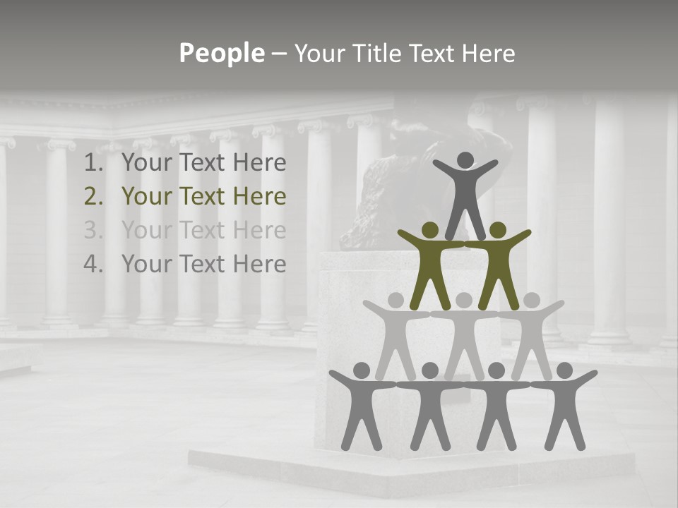 A Black And White Photo Of A Statue Of A Man PowerPoint Template