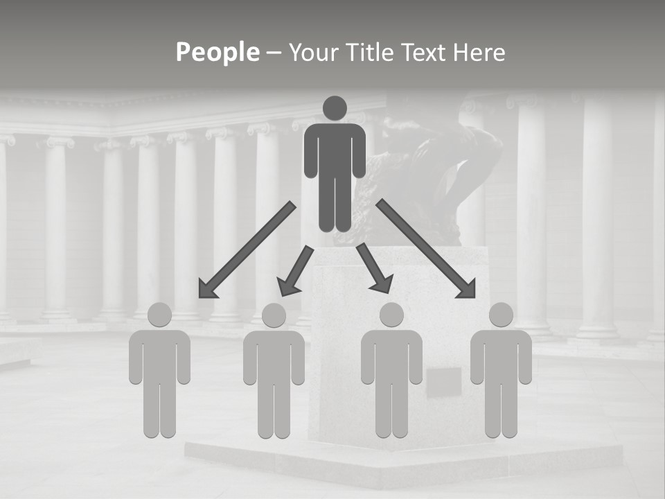 A Black And White Photo Of A Statue Of A Man PowerPoint Template