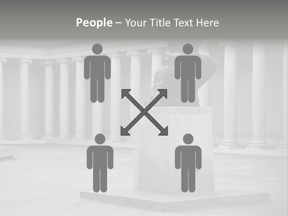 A Black And White Photo Of A Statue Of A Man PowerPoint Template