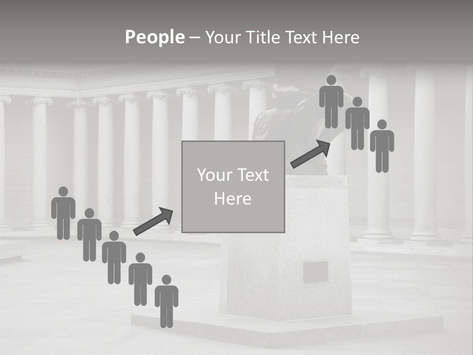 A Black And White Photo Of A Statue Of A Man PowerPoint Template