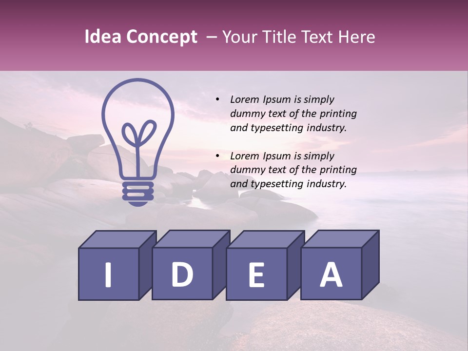 A Rocky Beach With Rocks In The Water PowerPoint Template