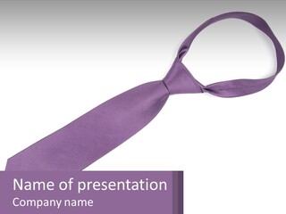 A Purple Tie On A White Background PowerPoint Template
