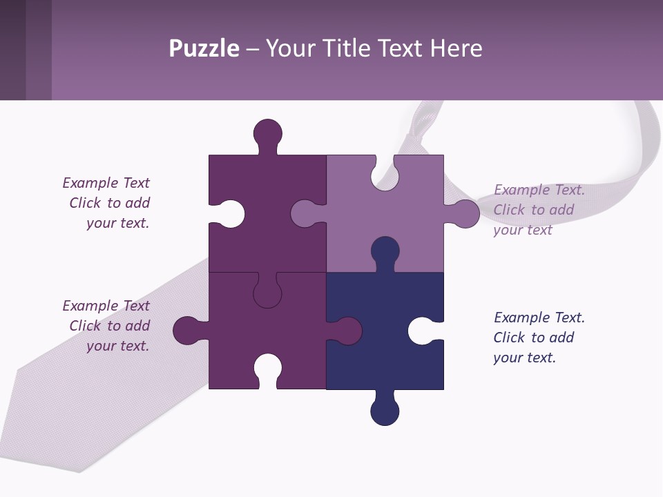 A Purple Tie On A White Background PowerPoint Template