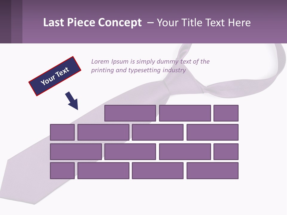 A Purple Tie On A White Background PowerPoint Template