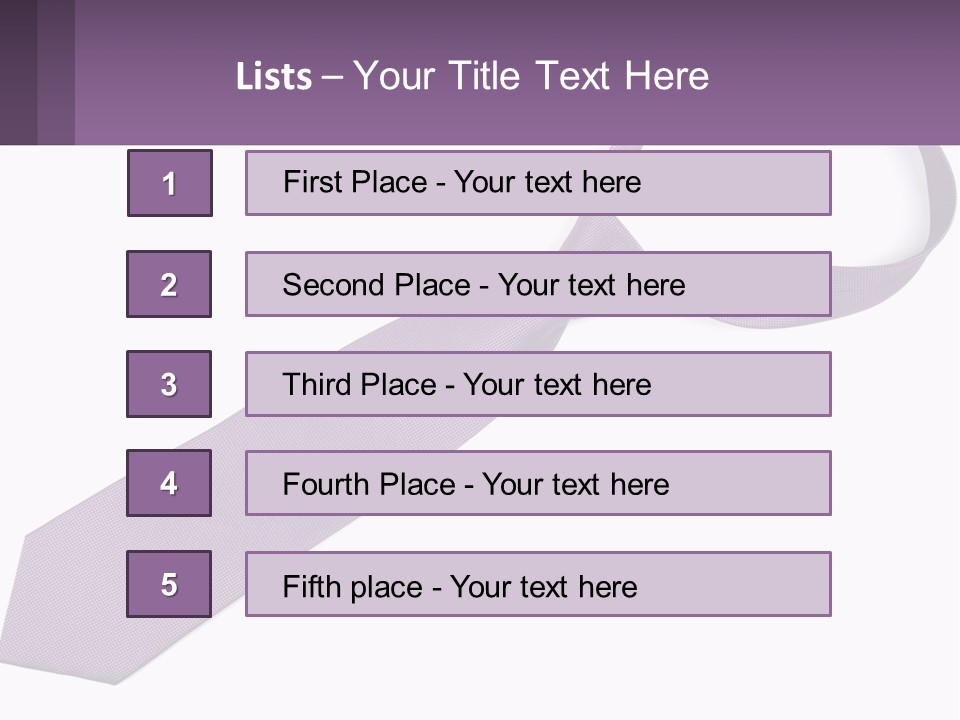 A Purple Tie On A White Background PowerPoint Template