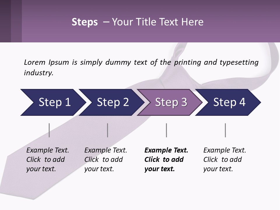 A Purple Tie On A White Background PowerPoint Template