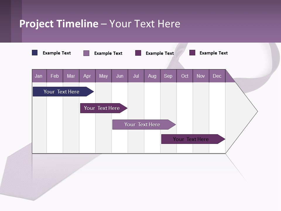 A Purple Tie On A White Background PowerPoint Template