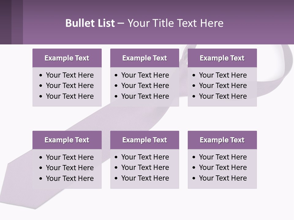 A Purple Tie On A White Background PowerPoint Template