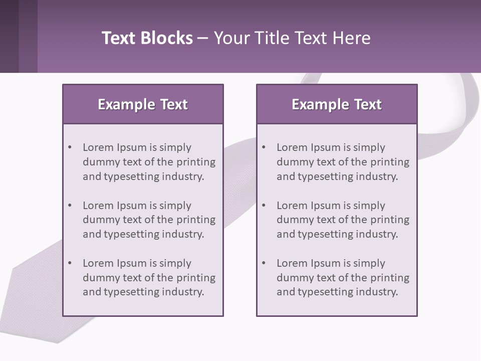 A Purple Tie On A White Background PowerPoint Template