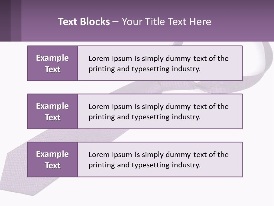 A Purple Tie On A White Background PowerPoint Template