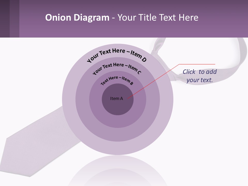 A Purple Tie On A White Background PowerPoint Template