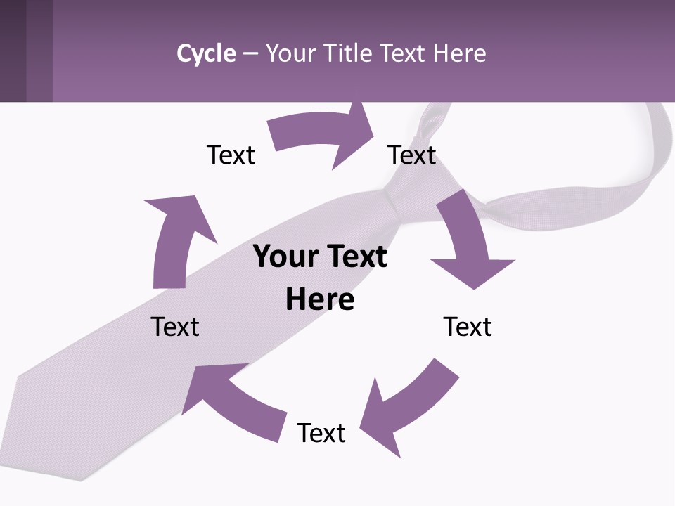A Purple Tie On A White Background PowerPoint Template